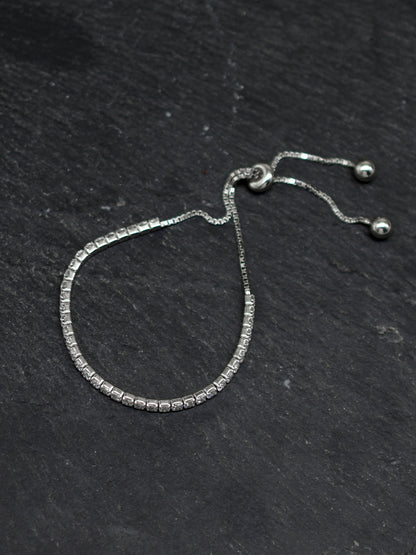Adjustable Tennis bracelet in 925 Silver