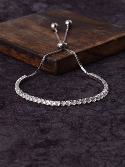 Adjustable Tennis bracelet in 925 Silver