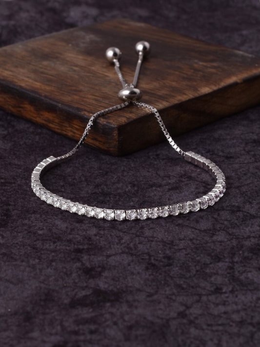 Adjustable Tennis bracelet in 925 Silver